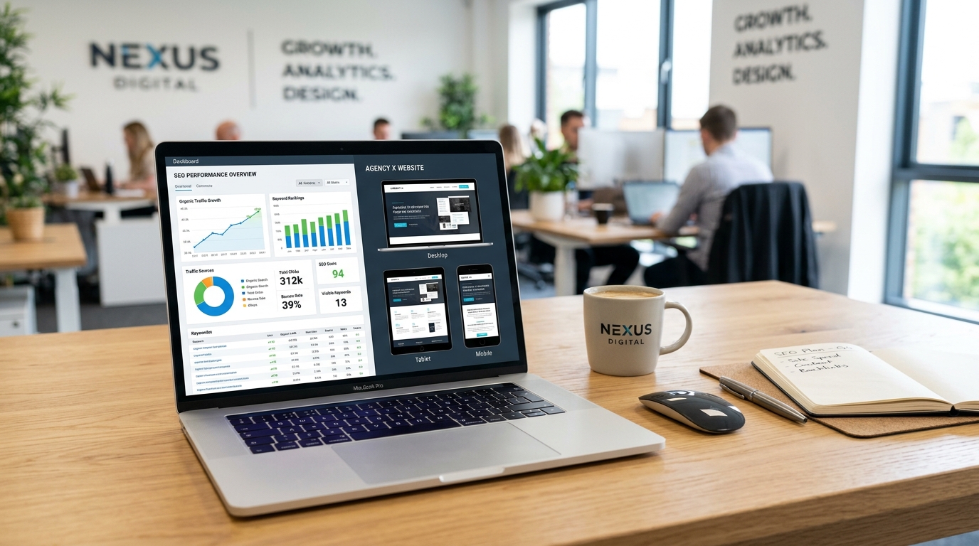Curlew Tyler's Web Designz modern digital marketing dashboard and responsive web design mockups